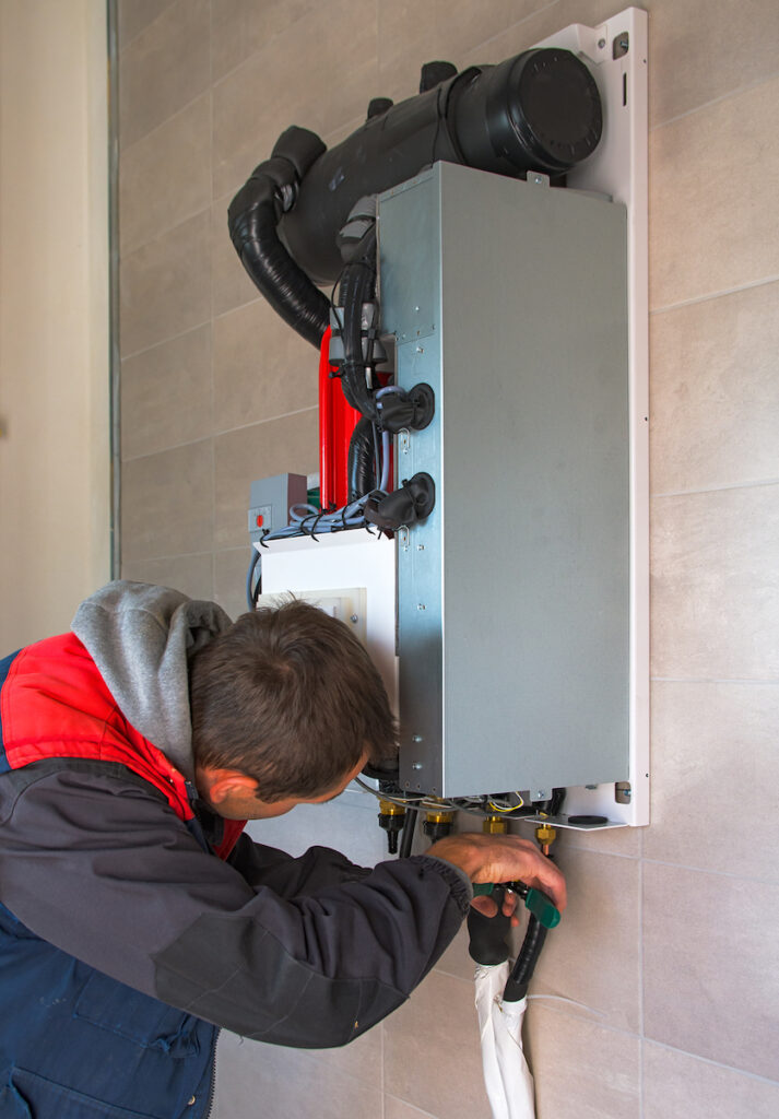 Installation of a heat pump in a residential building